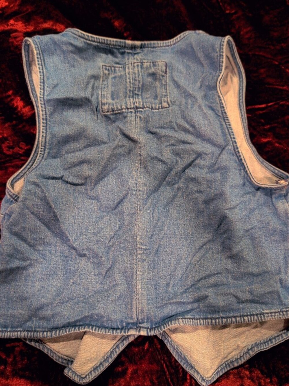 American Eagle Denim Button Front Western Vest S/P - Picture 3 of 5